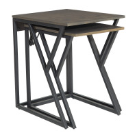 OSP Home Furnishings SGV9890-WF52 Segovia 2pc Nesting Tables in Taupe Grey Finish